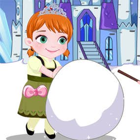 Screenshot image of Baby Anna Make A Snowman game