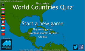 Screenshot image of World Countries Quiz game