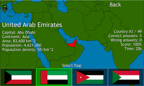 Screenshot image of World Countries Quiz game
